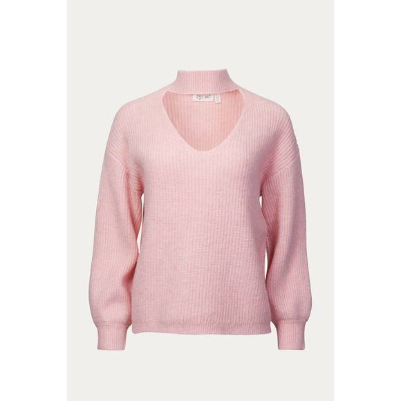 NEW RD STYLE cutout ribbed-knit turtleneck sweater in blush - Picture 1 of 1
